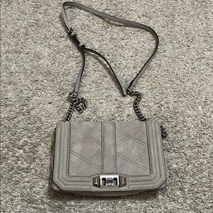 Rebecca Minkoff Gray Crossbody Bag with Silver Hardware and Adjustable Strap
